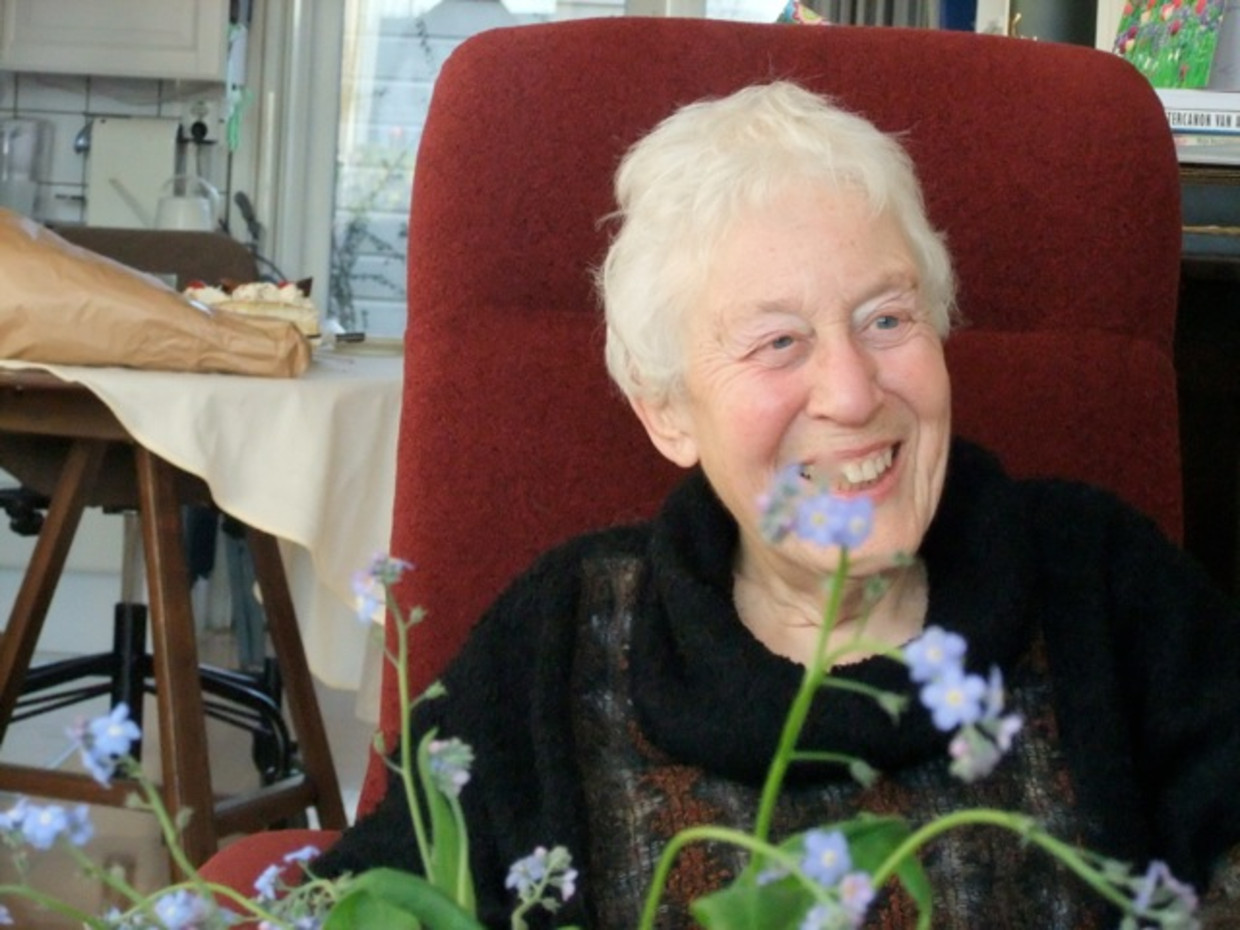 Tijdens de presentatie van haar eerste boekje in 2013. Beeld Hanneke Bakker