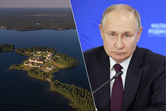 Het landgoed van president Poetin aan het Valdaj-meer, halfweg tussen Moskou en Sint-Petersburg.