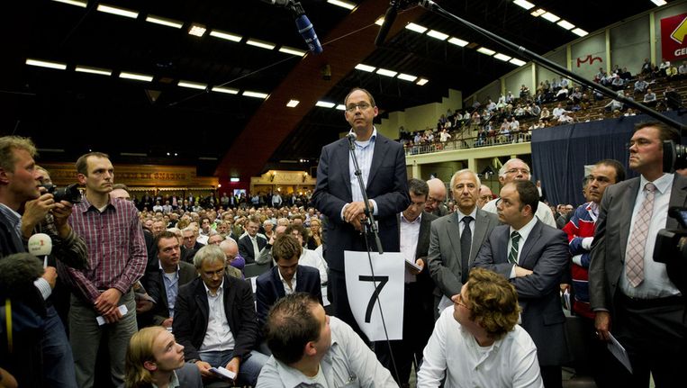 Ab Klink tijdens het CDA-congres waar gestemd werd over deelname aan een kabinet met gedoogsteun van de PVV. Beeld anp