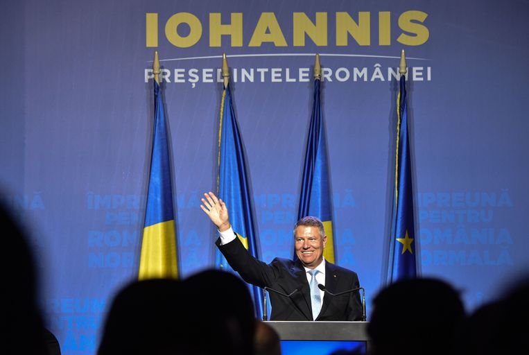 De centrum-rechtse president Klaus Iohannis.  Beeld AFP