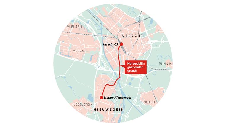 Ondergrondse tramlijn tussen station Utrecht Centraal en Nieuwegein. Beeld Brechtje Rood