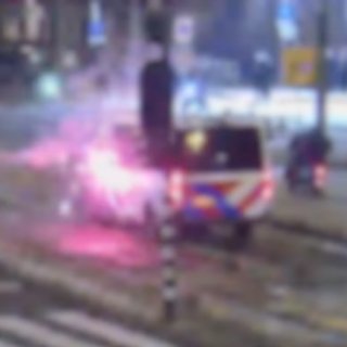 Amsterdam police release footage of group of youths pelting officers on New Year's Eve
