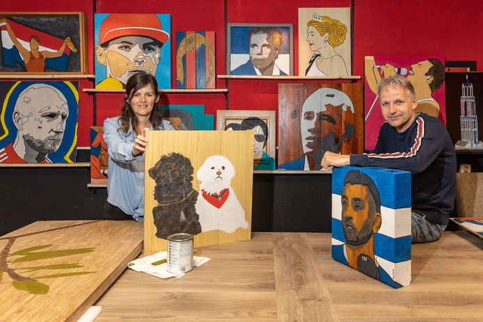 Gerhard van Dijkhuizen (50) uit Zwolle en zijn vriendin Colet Scheper (51) uit Zuidwolde geven met hou2use oud hout een nieuw leven door er een kunstwerk van te maken.