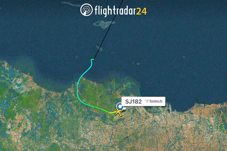 Gambar dari Flightradar24.com.  Pesawat menghilang dari radar sesaat setelah lepas landas.  Foto Flightradar24.com melalui AP