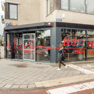 ING office in Amsterdam East vandalized and splattered with red paint for fourth time