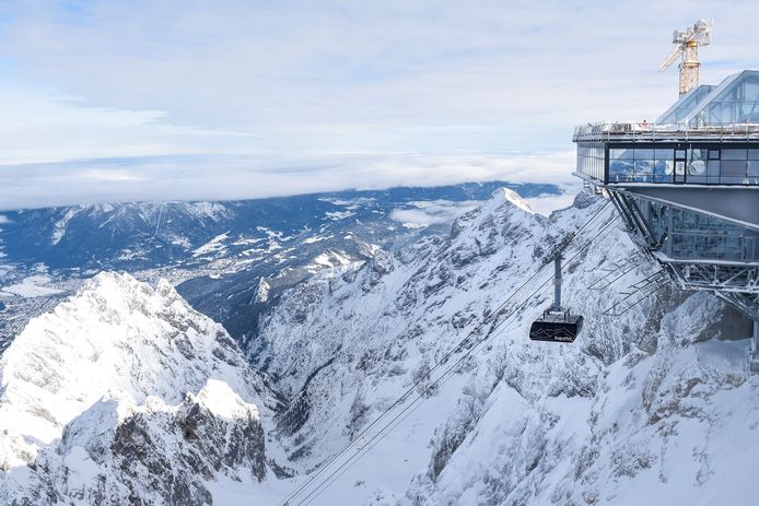 Een kabelbaan op de Zugspitze.