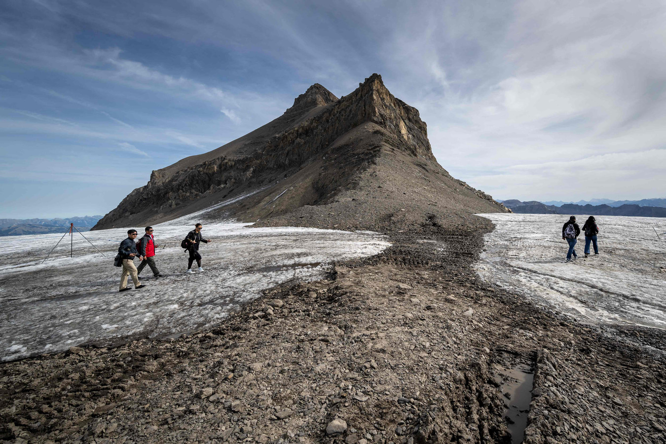 De Tsanfleuron-pas zonder de ijslaag die het zeker 2.000 jaar bedekte.