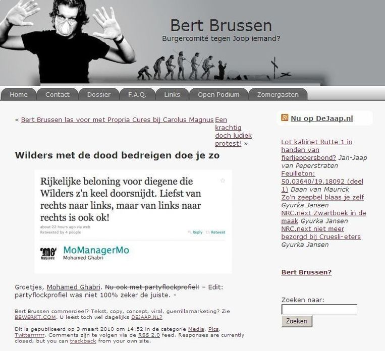 Lagere straf voor dreigtweet over Wilders Het Parool