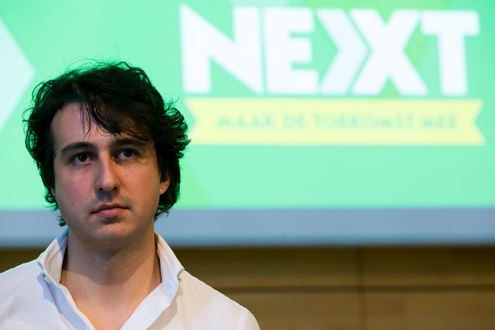 De Nederlandse leider van GroenLinks, Jesse Klaver, op het Next-congres van Groen.
