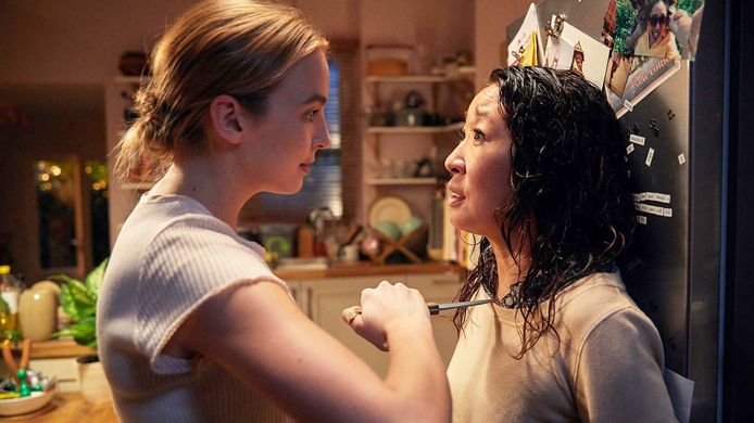 Jodie Comer en Sandra Oh in Killing Eve.