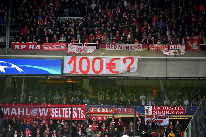 De supporters van Bayern München bij de uitwedstrijd bij Anderlecht.