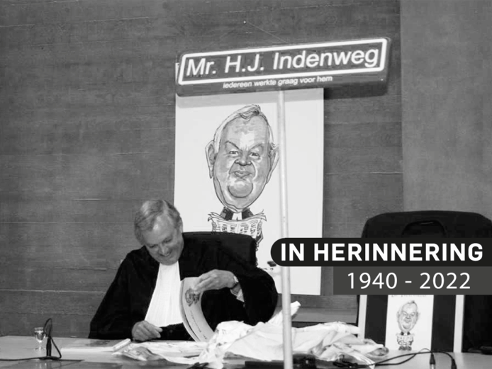 Tijdens een surpriseparty bij zijn afscheid in Almelo krijgt hij een cartoon als persrechter op het toilet en het straatnaambordje Mr. H.J. Indenweg (2009).