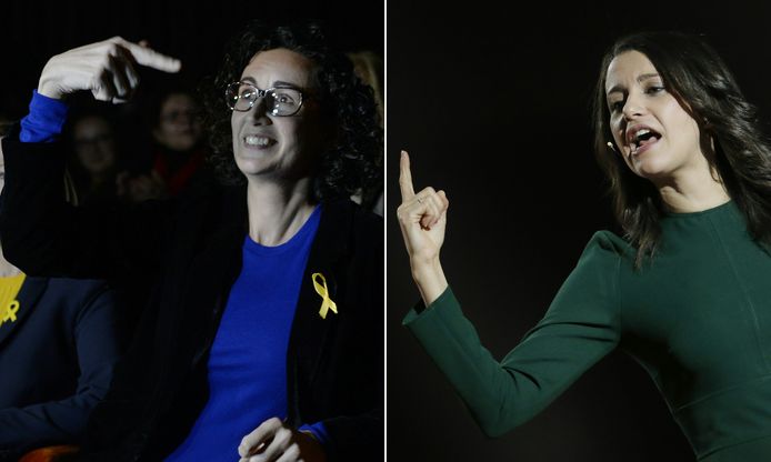 Kandidaten Marta Rovira van 'Esquerra Republicana de Catalunya' - ERC en Ines Arrimadas van Ciudadanos.