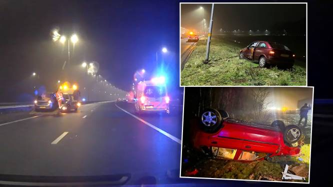Auto’s schuiven massaal van spekgladde A1: ‘Zeker 35 ongelukken’