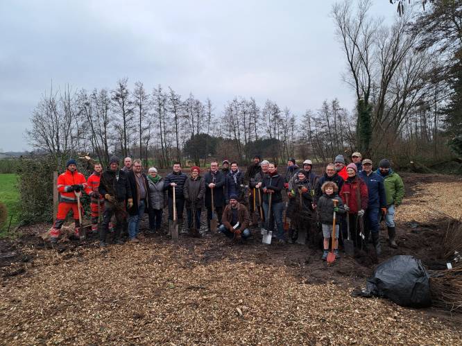 Historische muur op binnenplein van Abdijhoeve in Oudenburg is ...
