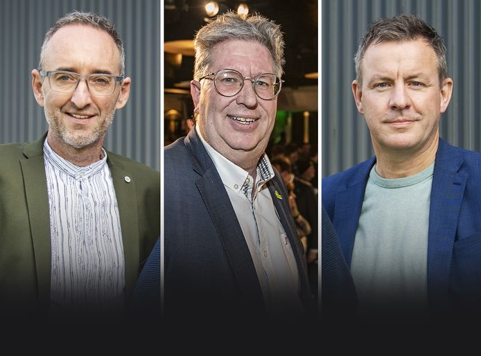 Henk Vermeer, Erik Stegink, en Wim Groot Koerkamp, kopstukken  van de BoerBurgerBeweging.
