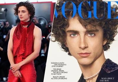 Timothée Chalamet schrijft geschiedenis als eerste man in zijn eentje op de Britse cover van ‘Vogue’
