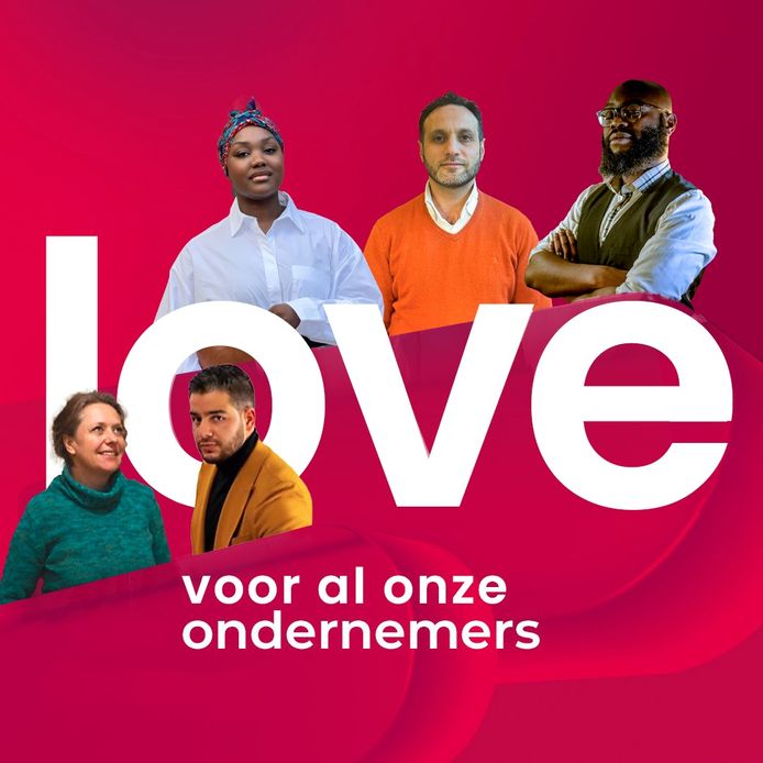 Vooruit bedacht deze alternatieve affiche om de liefde voor ondernemers in Borgerhout in de verf te zetten.