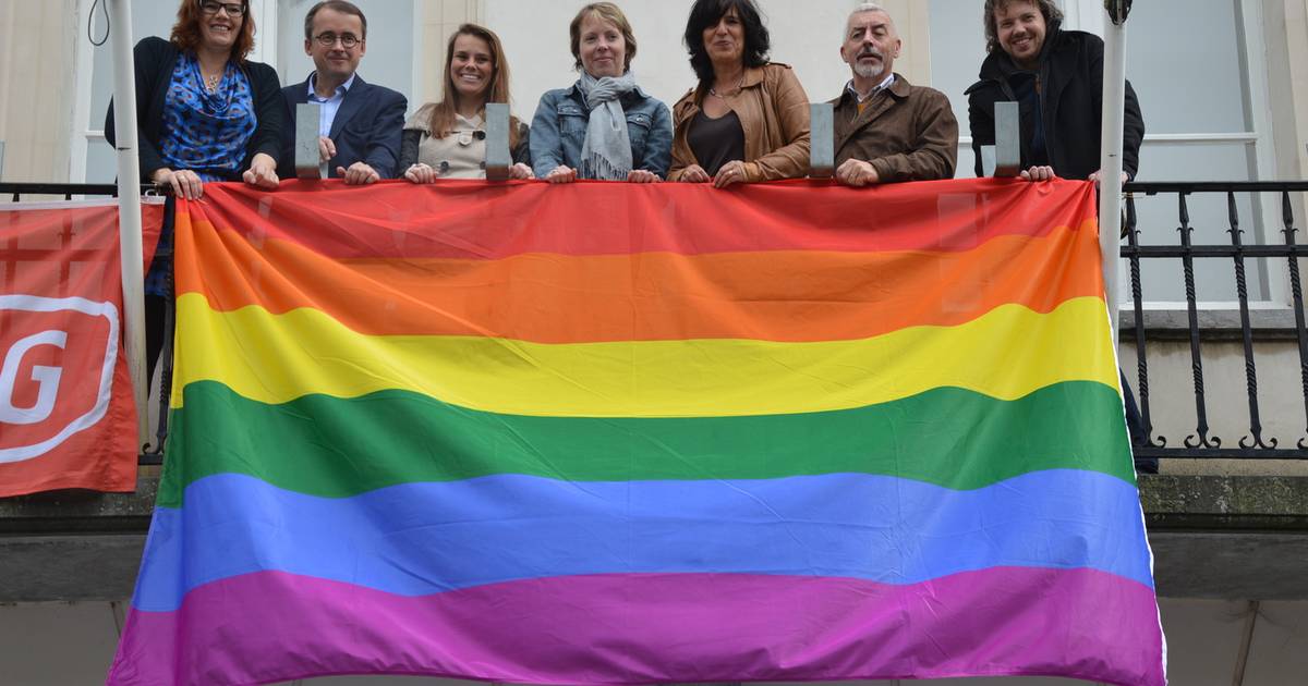 Stad hijst regenboogvlag aan oud stadhuis Ninove hln.be