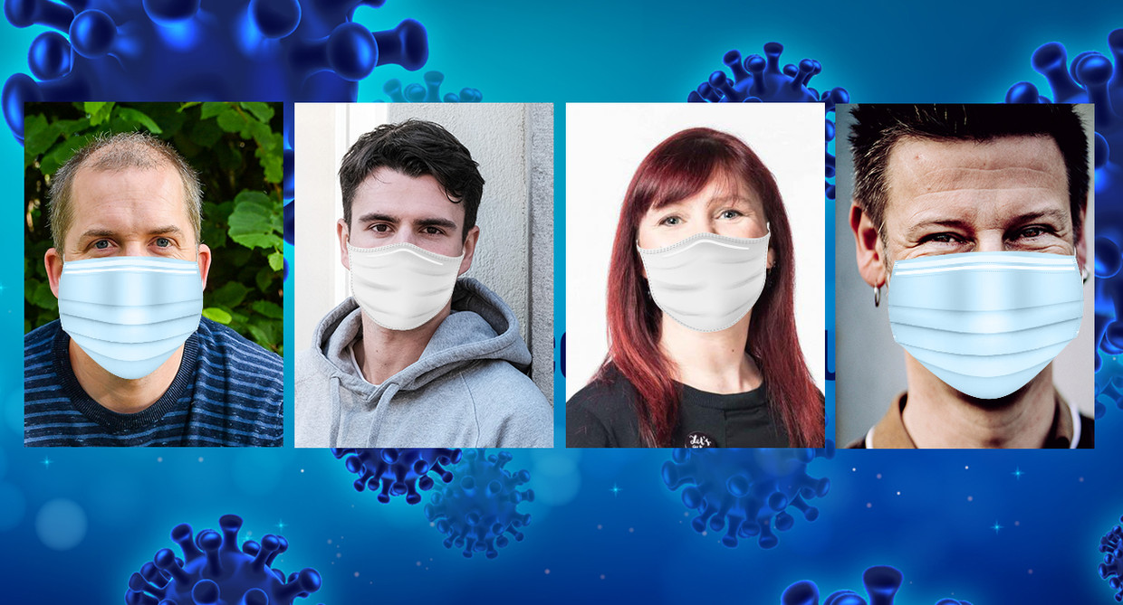 Jonas Geirnaert, Conner Rousseau, Ayco Duyster en Wouter Deprez.  Beeld Humo
