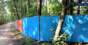 Hoek Lebbenbruggedijk-Galgenveldsdijk, zoals inmiddels ingepakt achter schermen voor Have A Nice Day.