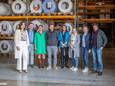 Voorstelling van 'JobsinAalst' in het bedrijf Tekni-Plex in Erembodegem, met schepen van Economie Katrien Beulens (N-VA) en Christel Geltmeyer, co-regiodirecteur Aalst, Voka Oost-Vlaanderen.