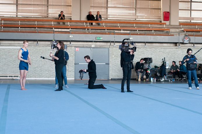 De set van bioscoopfilm Goud in sportcentrum De Scharen in Breda.