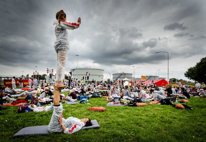 Protest tegen de gaswinning in Groningen.