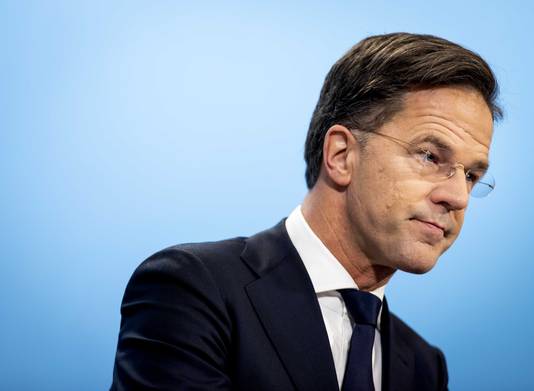 Minister-president Mark Rutte tijdens de persconferentie na afloop van de wekelijkse ministerraad.