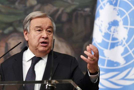 Secretaris-generaal Antonio Guterres van de Verenigde Naties.
