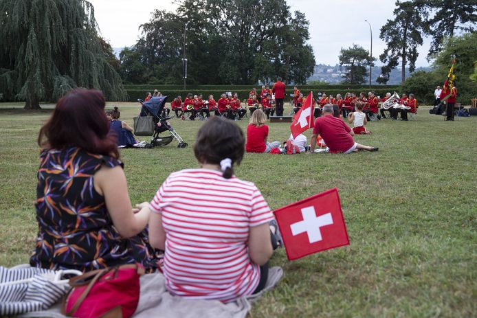 De Zwitsers vierden zaterdag hun nationale feestdag, ook in Genève.