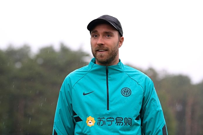 Christian Eriksen op bezoek bij Inter.
