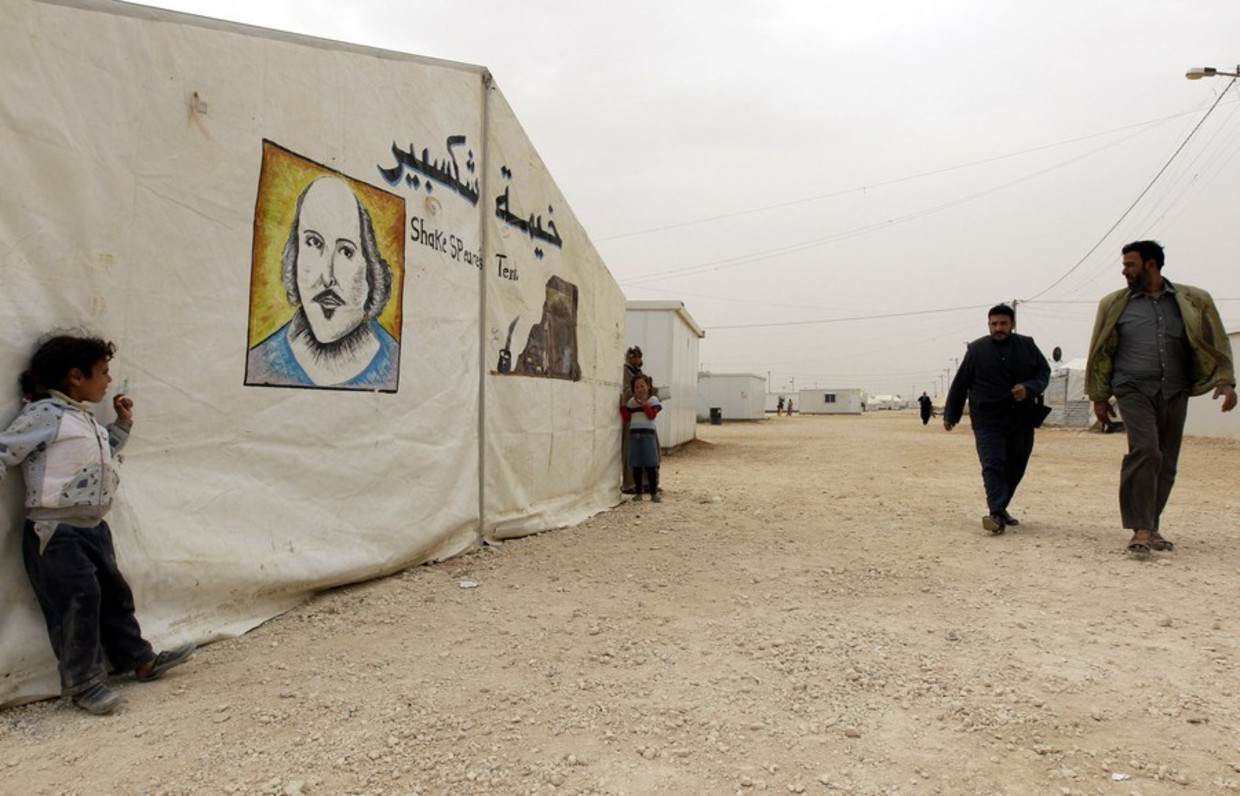 Het tentenkamp Zaatari in Jordanië waar Syrische vluchtelingen worden opgevangen, hier op een archieffoto Beeld afp