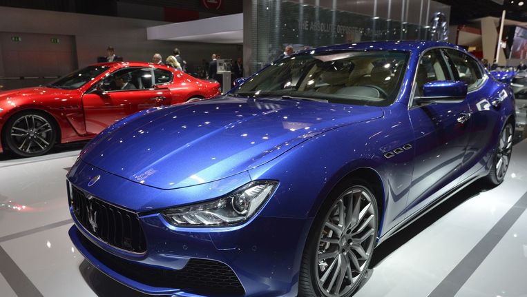 De nieuwe Maserati Ghibli op de autobeurs van Parijs. Beeld afp
