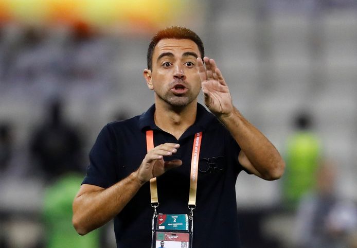 Xavi als trainer van Al-Sadd.