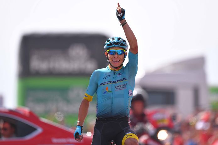 Cycling: 72nd Tour of Spain 2017 / Stage 15
Arrival / Miguel Angel LOPEZ (COL)/ Celebration / 
Alcala la Real - Sierra Nevada. Alto Hoya de la Mora. Monachil  2510m (129,4km) / La Vuelta / © Tim De Waele