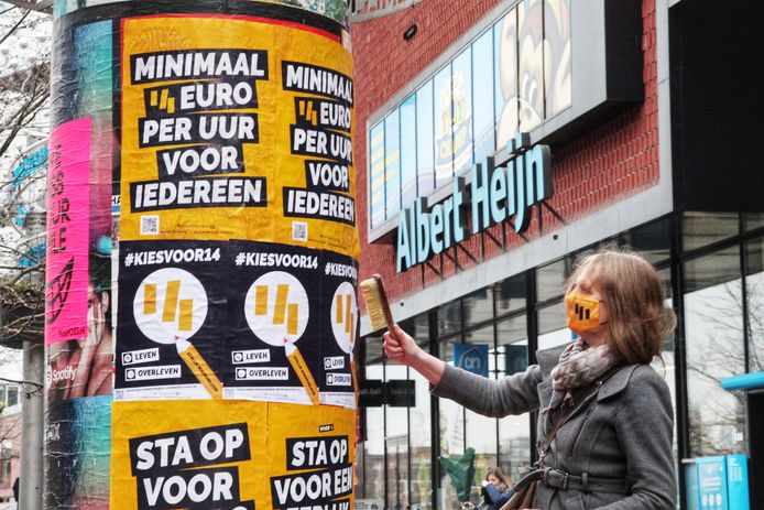 In Amersfoort werd eerder dit jaar actie gevoerd voor een hoger minimumloon.
