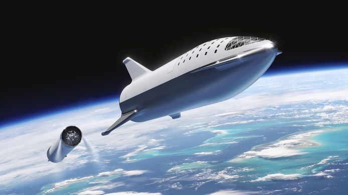De Starship-raket waarmee Elon Musk privépassagiers naar de maan wil brengen.