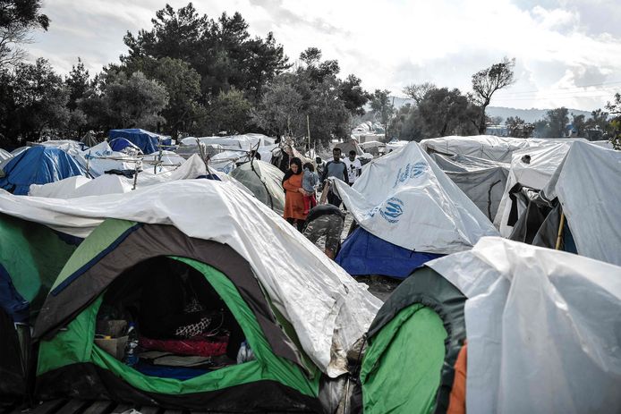 Een vluchtelingenkamp op een van de Griekse eilanden.