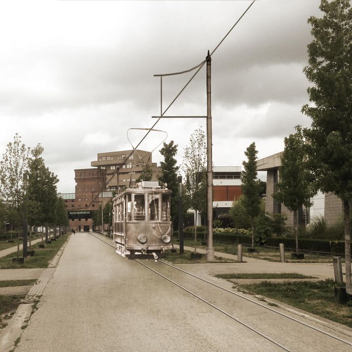 De oude tram op de Museumlaan: een beeldbewerking van hoe het zou kunnen worden.