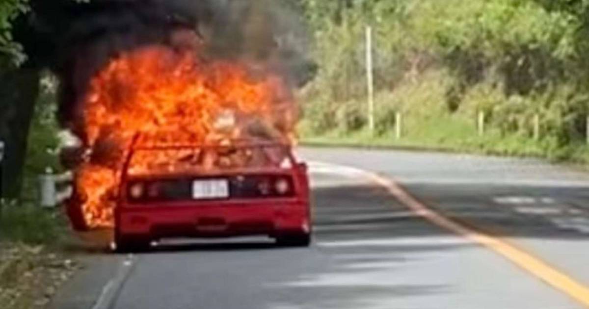 Ferrari F40 Blazing Million Dollar Car Goes Up In Flames Car Netherlands News Live