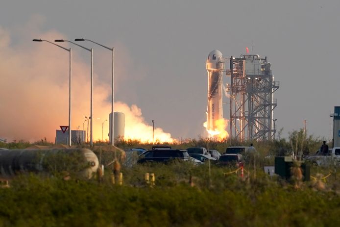 Lancering van Blue Origin's New Shepard-raket.