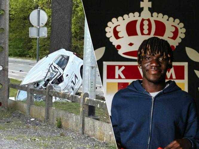 RWDM-speler Frederic  Soelle Soelle (18) nipt ontsnapt aan de dood bij verkeersongeval: “Werd onwel achter het stuur”