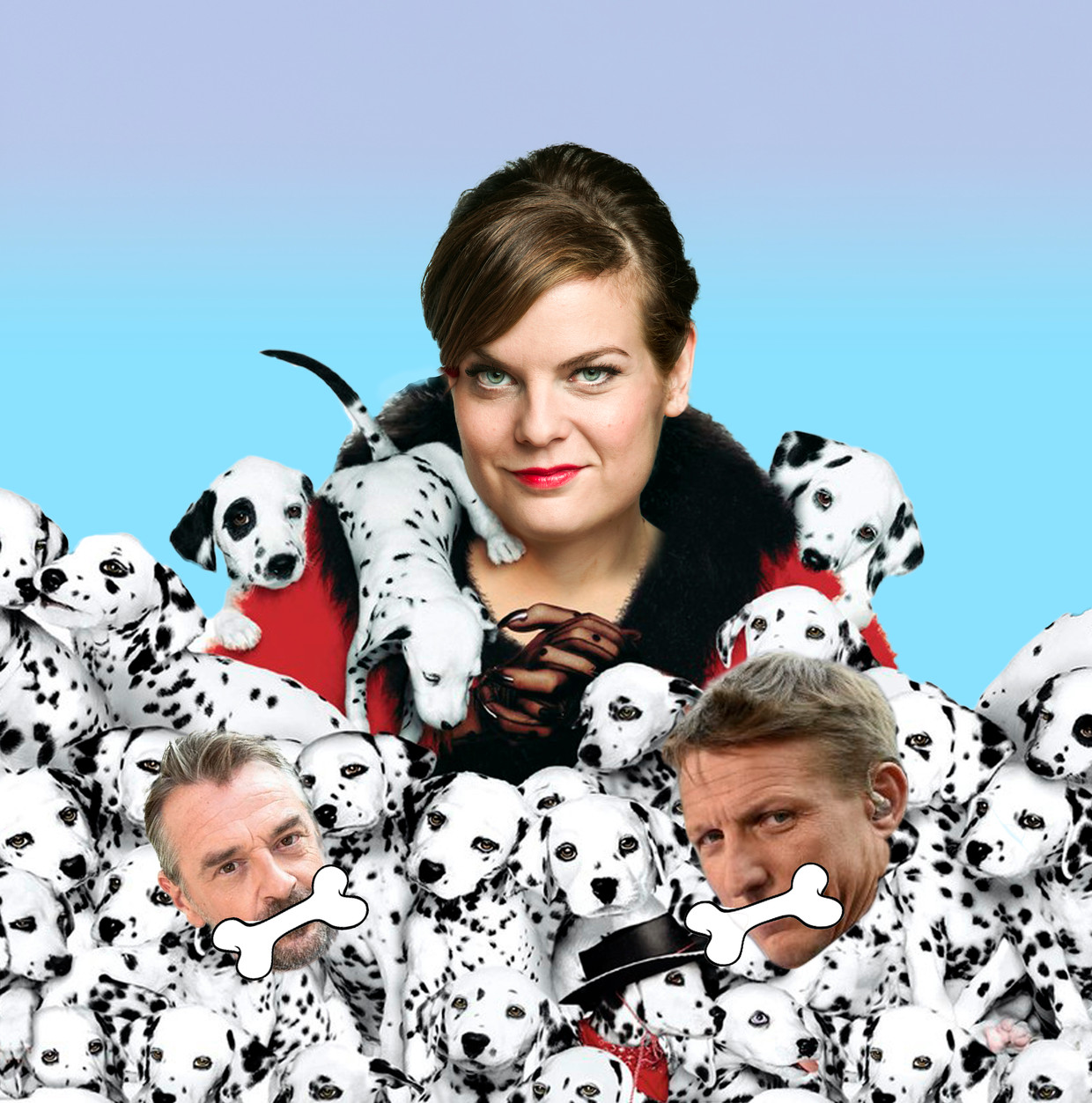 Tom Waes, Astrid Stockman en Wesley Sonck Beeld HUMO