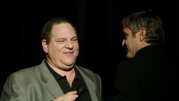 Weinstein en George Clooney op de première van 'Confessionas of a Dangerous Mind' in 2002.
