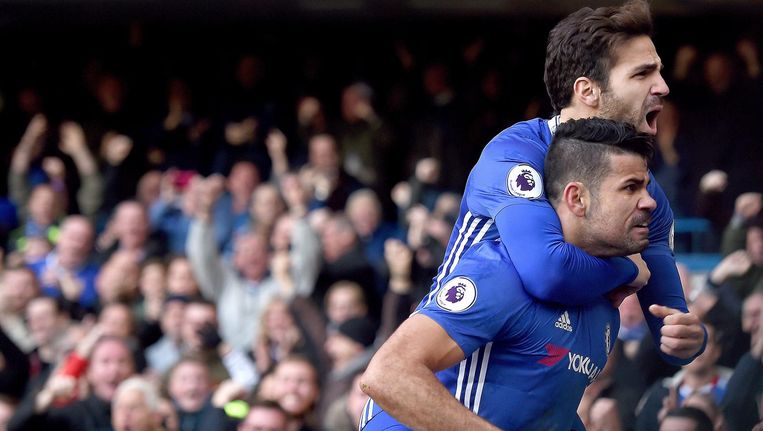 Diego Costa en Cesc Fabregas Beeld EPA
