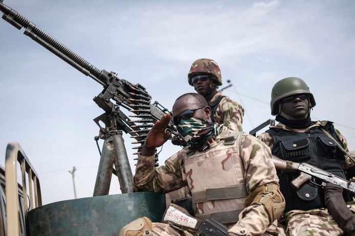 Nigeriaanse militairen in Borno voor de strijd tegen Boko Haram (Archiefbeeld).