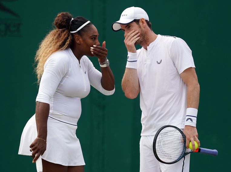 Serena Williams met Andy Murray in de mixed double in 2019. Beeld EPA