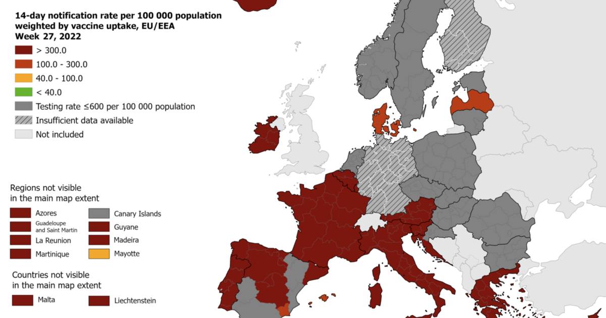 Anche la Vallonia sta diventando rosso scuro sulla mappa della Corona europea |  All’estero