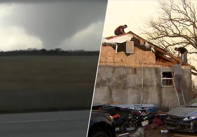 Beelden tonen hoe tornado’s door de staat Texas razen en alles vernielen: 50.000 mensen zitten zonder stroom
